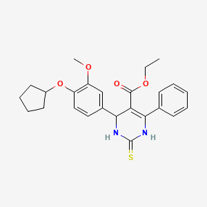 molecular formula C25H28N2O4S B4142764 ethyl 4-[4-(cyclopentyloxy)-3-methoxyphenyl]-6-phenyl-2-thioxo-1,2,3,4-tetrahydro-5-pyrimidinecarboxylate 