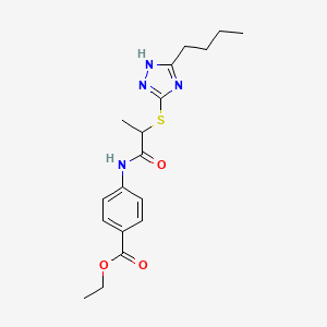 ethyl 4-({2-[(5-butyl-4H-1,2,4-triazol-3-yl)sulfanyl]propanoyl}amino)benzoate