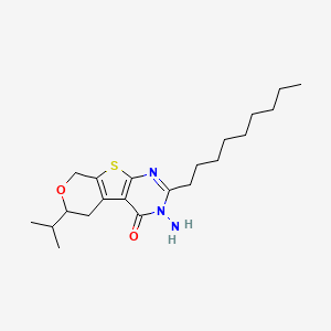 molecular formula C21H33N3O2S B4142828 4-amino-5-nonyl-12-propan-2-yl-11-oxa-8-thia-4,6-diazatricyclo[7.4.0.02,7]trideca-1(9),2(7),5-trien-3-one 