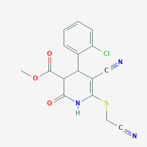 methyl 4-(2-chlorophenyl)-5-cyano-6-(cyanomethylsulfanyl)-2-oxo-3,4-dihydro-1H-pyridine-3-carboxylate