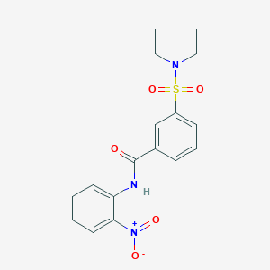 molecular formula C17H19N3O5S B414286 3-[(diethylamino)sulfonyl]-N-{2-nitrophenyl}benzamide 