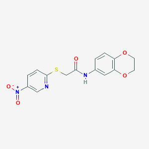 N-(2,3-dihydro-1,4-benzodioxin-6-yl)-2-(5-nitropyridin-2-yl)sulfanylacetamide