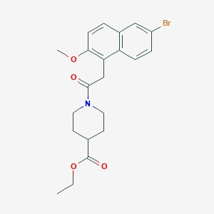 ethyl 1-[(6-bromo-2-methoxy-1-naphthyl)acetyl]-4-piperidinecarboxylate