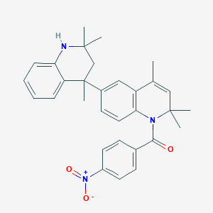 molecular formula C31H33N3O3 B414287 2,2,2',2',4,4'-Hexamethyl-1'-(4-nitrobenzoyl)-1,1',2,2',3,4-hexahydro-3,6'-biquinoline 