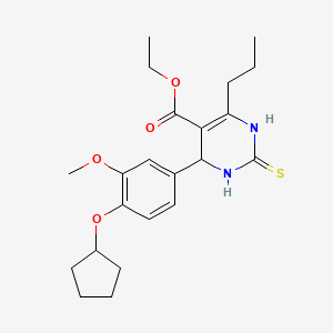 molecular formula C22H30N2O4S B4142894 ethyl 4-(4-cyclopentyloxy-3-methoxyphenyl)-6-propyl-2-sulfanylidene-3,4-dihydro-1H-pyrimidine-5-carboxylate 