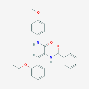 molecular formula C25H24N2O4 B414290 N-{2-(2-ethoxyphenyl)-1-[(4-methoxyanilino)carbonyl]vinyl}benzamide 