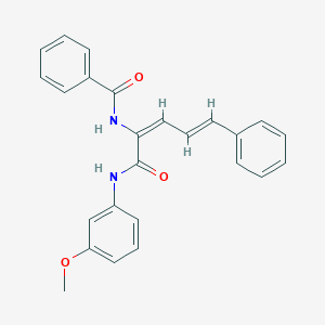 molecular formula C25H22N2O3 B414294 N-{1-[(3-methoxyanilino)carbonyl]-4-phenyl-1,3-butadienyl}benzamide 
