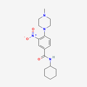 molecular formula C18H26N4O3 B4142944 N-cyclohexyl-4-(4-methyl-1-piperazinyl)-3-nitrobenzamide 