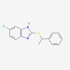 molecular formula C15H13ClN2S B4142953 5-CHLORO-2-[(1-PHENYLETHYL)SULFANYL]-1H-1,3-BENZODIAZOLE 