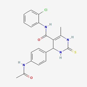 4-[4-(acetylamino)phenyl]-N-(2-chlorophenyl)-6-methyl-2-thioxo-1,2,3,4-tetrahydro-5-pyrimidinecarboxamide