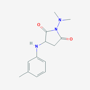molecular formula C13H17N3O2 B414300 1-(Dimethylamino)-3-(3-toluidino)-2,5-pyrrolidinedione 