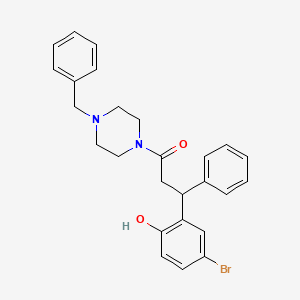 2-[3-(4-benzyl-1-piperazinyl)-3-oxo-1-phenylpropyl]-4-bromophenol