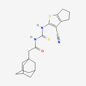 2-(1-adamantyl)-N-{[(3-cyano-5,6-dihydro-4H-cyclopenta[b]thien-2-yl)amino]carbonothioyl}acetamide