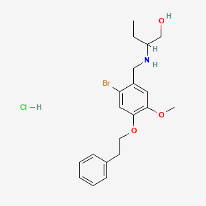 2-[[2-Bromo-5-methoxy-4-(2-phenylethoxy)phenyl]methylamino]butan-1-ol;hydrochloride