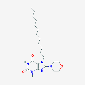 molecular formula C22H37N5O3 B414305 7-Dodecyl-3-methyl-8-morpholin-4-yl-3,7-dihydro-purine-2,6-dione 