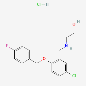 molecular formula C16H18Cl2FNO2 B4143055 2-[[5-Chloro-2-[(4-fluorophenyl)methoxy]phenyl]methylamino]ethanol;hydrochloride 