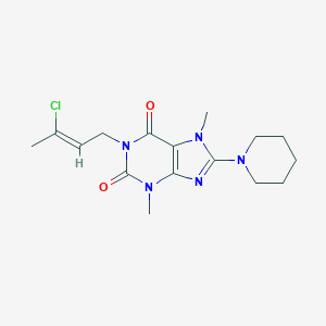 molecular formula C16H22ClN5O2 B414306 1-(3-chloro-2-butenyl)-3,7-dimethyl-8-(1-piperidinyl)-3,7-dihydro-1H-purine-2,6-dione 