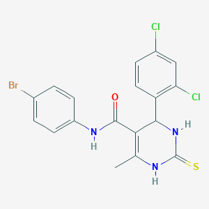 molecular formula C18H14BrCl2N3OS B414312 N-(4-bromophenyl)-4-(2,4-dichlorophenyl)-6-methyl-2-sulfanylidene-3,4-dihydro-1H-pyrimidine-5-carboxamide CAS No. 313392-22-2
