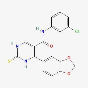 4-(1,3-benzodioxol-5-yl)-N-(3-chlorophenyl)-6-methyl-2-thioxo-1,2,3,4-tetrahydro-5-pyrimidinecarboxamide