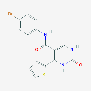 molecular formula C16H14BrN3O2S B414315 N-(4-bromophenyl)-6-methyl-2-oxo-4-(2-thienyl)-1,2,3,4-tetrahydro-5-pyrimidinecarboxamide 