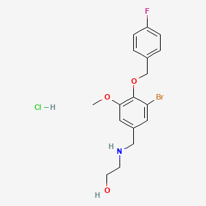 2-[[3-Bromo-4-[(4-fluorophenyl)methoxy]-5-methoxyphenyl]methylamino]ethanol;hydrochloride