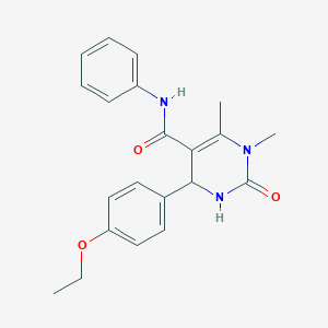 molecular formula C21H23N3O3 B414316 4-(4-ethoxyphenyl)-1,6-dimethyl-2-oxo-N-phenyl-1,2,3,4-tetrahydro-5-pyrimidinecarboxamide 