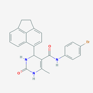 molecular formula C24H20BrN3O2 B414317 N-(4-bromophenyl)-4-(1,2-dihydro-5-acenaphthylenyl)-6-methyl-2-oxo-1,2,3,4-tetrahydro-5-pyrimidinecarboxamide 