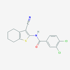 molecular formula C16H12Cl2N2OS B414320 3,4-dichloro-N-(3-cyano-4,5,6,7-tetrahydro-1-benzothiophen-2-yl)benzamide 