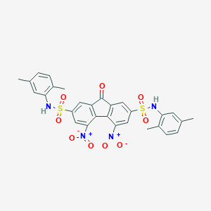 molecular formula C29H24N4O9S2 B414321 N~2~,N~7~-bis(2,5-dimethylphenyl)-4,5-bisnitro-9-oxo-9H-fluorene-2,7-disulfonamide 
