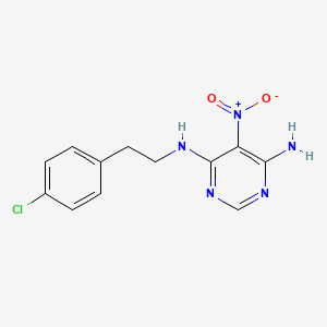 molecular formula C12H12ClN5O2 B4143224 N4-[2-(4-CHLOROPHENYL)ETHYL]-5-NITROPYRIMIDINE-4,6-DIAMINE 