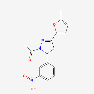 1-[5-(5-Methylfuran-2-yl)-3-(3-nitrophenyl)-3,4-dihydropyrazol-2-yl]ethanone