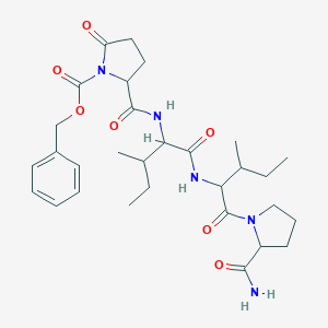 molecular formula C30H43N5O7 B414325 2-{1-[1-(2-Carbamoyl-pyrrolidine-1-carbonyl)-2-methyl-butylcarbamoyl]-2-methyl-butylcarbamoyl}-5-oxo-pyrrolidine-1-carboxylic acid benzyl ester 