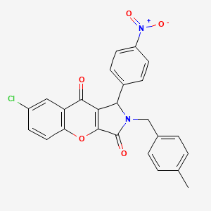 molecular formula C25H17ClN2O5 B4143274 7-chloro-2-(4-methylbenzyl)-1-(4-nitrophenyl)-1,2-dihydrochromeno[2,3-c]pyrrole-3,9-dione 