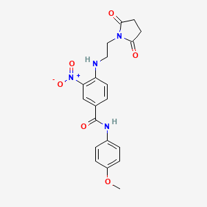 molecular formula C20H20N4O6 B4143278 4-{[2-(2,5-dioxo-1-pyrrolidinyl)ethyl]amino}-N-(4-methoxyphenyl)-3-nitrobenzamide 