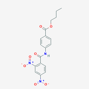 molecular formula C18H17N3O7 B414328 Butyl 4-({2,4-bisnitrobenzoyl}amino)benzoate 