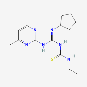 1-{(Z)-(cyclopentylamino)[(4,6-dimethylpyrimidin-2-yl)amino]methylidene}-3-ethylthiourea