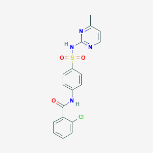molecular formula C18H15ClN4O3S B414331 2-chloro-N-{4-[(4-methylpyrimidin-2-yl)sulfamoyl]phenyl}benzamide 