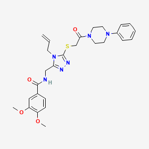 3,4-dimethoxy-N-{[5-{[2-oxo-2-(4-phenylpiperazin-1-yl)ethyl]sulfanyl}-4-(prop-2-en-1-yl)-4H-1,2,4-triazol-3-yl]methyl}benzamide