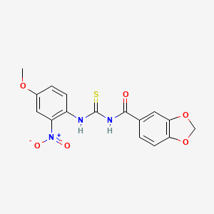 N-{[(4-methoxy-2-nitrophenyl)amino]carbonothioyl}-1,3-benzodioxole-5-carboxamide