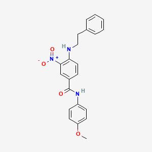 N-(4-methoxyphenyl)-3-nitro-4-(2-phenylethylamino)benzamide