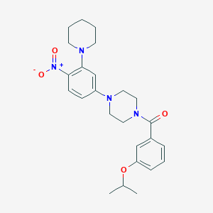 molecular formula C25H32N4O4 B4143373 1-(3-isopropoxybenzoyl)-4-[4-nitro-3-(1-piperidinyl)phenyl]piperazine 