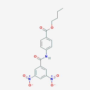 molecular formula C18H17N3O7 B414338 Butyl 4-({3,5-bisnitrobenzoyl}amino)benzoate 