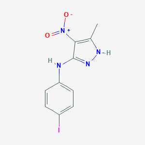 molecular formula C10H9IN4O2 B414339 4-nitro-5-(4-iodoanilino)-3-methyl-1H-pyrazole 