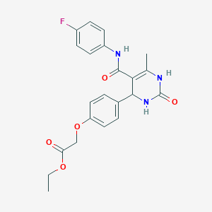 molecular formula C22H22FN3O5 B4143392 ethyl [4-(5-{[(4-fluorophenyl)amino]carbonyl}-6-methyl-2-oxo-1,2,3,4-tetrahydro-4-pyrimidinyl)phenoxy]acetate 