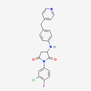 1-(3-Chloro-4-fluorophenyl)-3-{[4-(pyridin-4-ylmethyl)phenyl]amino}pyrrolidine-2,5-dione