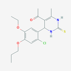 1-[4-(2-chloro-5-ethoxy-4-propoxyphenyl)-6-methyl-2-thioxo-1,2,3,4-tetrahydro-5-pyrimidinyl]ethanone