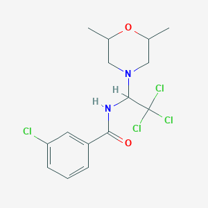 molecular formula C15H18Cl4N2O2 B414341 3-chloro-N-[2,2,2-trichloro-1-(2,6-dimethylmorpholin-4-yl)ethyl]benzamide 
