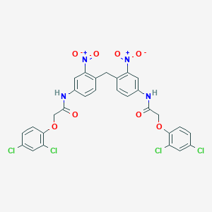 molecular formula C29H20Cl4N4O8 B414342 2-(2,4-dichlorophenoxy)-N-{4-{4-{[(2,4-dichlorophenoxy)acetyl]amino}-2-nitrobenzyl}-3-nitrophenyl}acetamide 