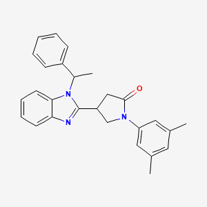 molecular formula C27H27N3O B4143426 1-(3,5-DIMETHYLPHENYL)-4-[1-(1-PHENYLETHYL)-1H-1,3-BENZODIAZOL-2-YL]PYRROLIDIN-2-ONE 