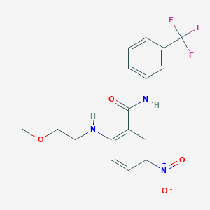 2-(2-methoxyethylamino)-5-nitro-N-[3-(trifluoromethyl)phenyl]benzamide